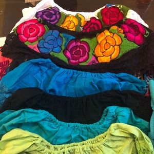 Mexican Fiesta blouse (hand embroidered)